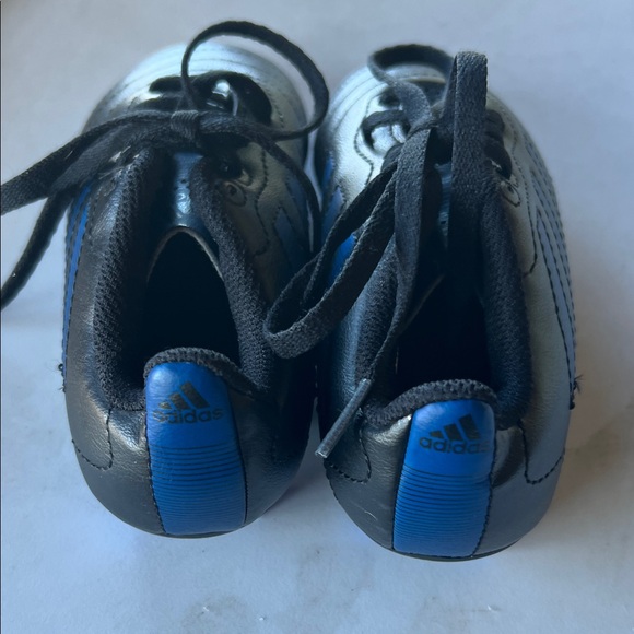Adidas Kids Black and Blue Soccer Cleats - Picture 5 of 6